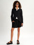 Forme d'Expression Victorian Raw-Edged Linen Coat Black